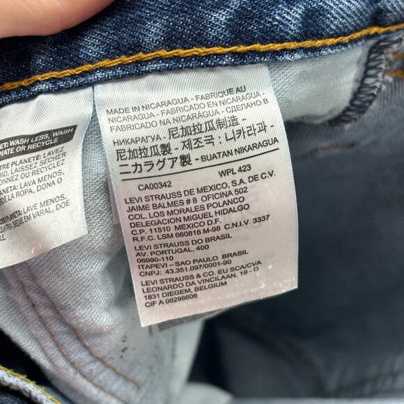 Levis 505 Mid Wash Faded Blue Men 38x32 Regular Straight Leg Denim Jeans Red Tab - Picture 12 of 13